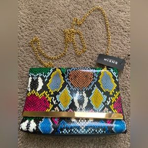 Multi color animal print mini bag